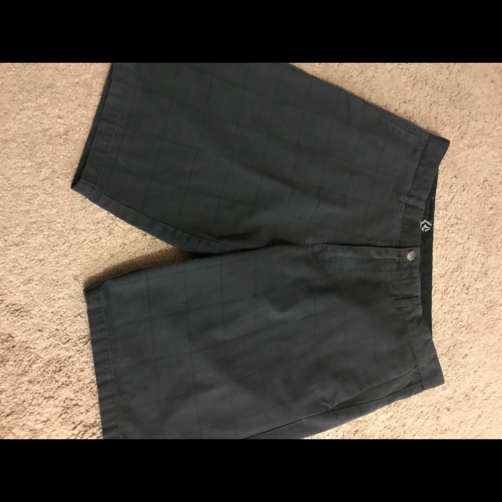 Volcom Plaid Shorts, Navy & Black